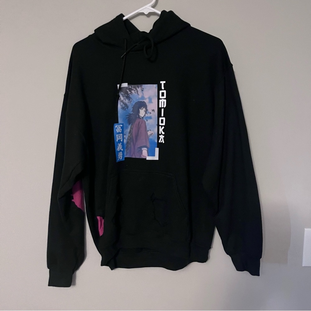 Black Demon Slayer Tomioka Hoodie size Medium